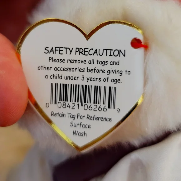 Ty Attic Treasures Suki Teddy Bear Plush Color White Size 9" NWT - Picture 6 of 9